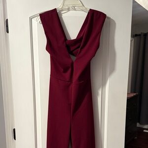 Chic Criss Cross back Maroon Jumpsuit